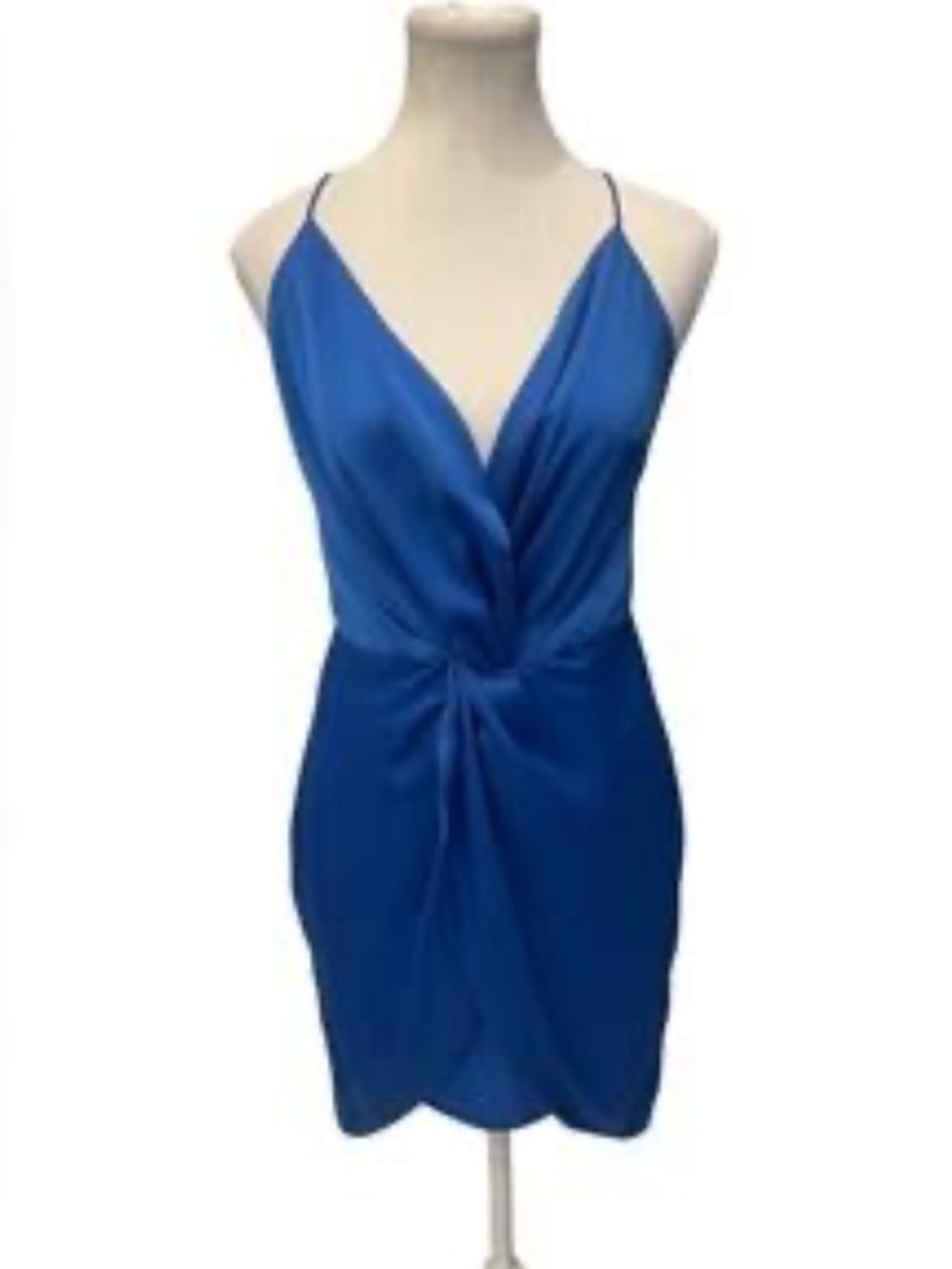 Tjd Satin Knot-Front Mini Dress